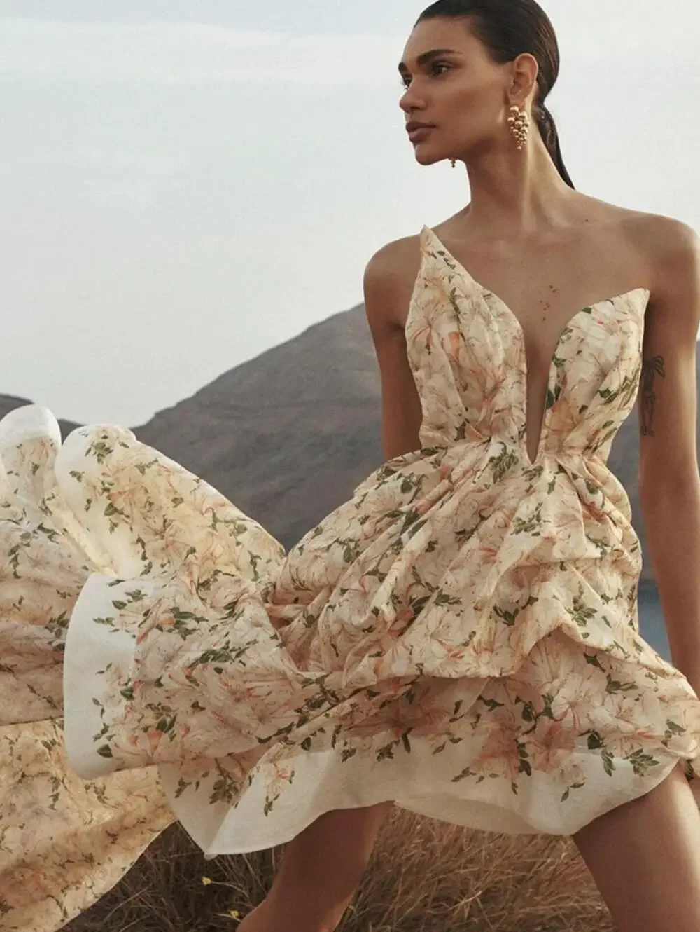 zimmermann natura strapless linen & silk dress NWT $2,950 Zimmermann Natura Draped Strapless